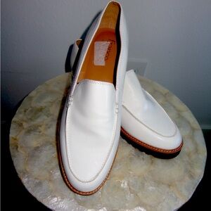 Franco Sarto White Cypress Patent Loafers - Size 9